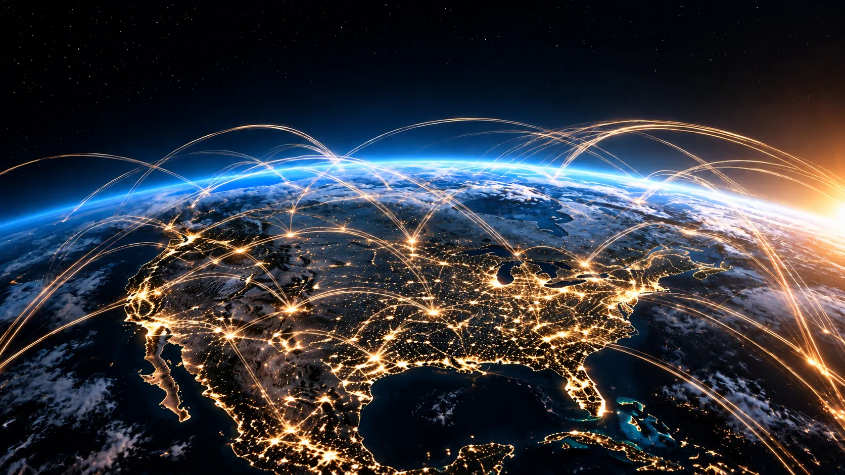 Connections spanning North America, illustrating how ReloEco brings information together.